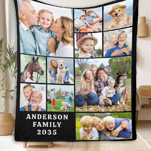 Couverture Polaire Unique 11 Photo Collage Personnalisé Cute Family