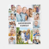 Couverture Polaire Unique 12 Photos Collage Cute Simple Famille (Devant)