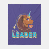 Couverture Polaire Unique à la licorne "I’m a Leader" Design (Devant)