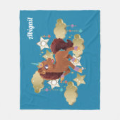 Couverture Polaire Unique aux étoiles et aux nuages Unicorne (Devant)