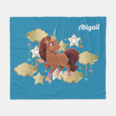 Couverture Polaire Unique aux étoiles et aux nuages Unicorne (Devant (Horizontal))