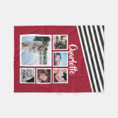 Couverture Polaire Unique collection photo à rayures rouges personnal (Devant (Horizontal))