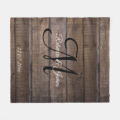 Couverture Polaire Unique Rustique Motif Monogramme sur mesure (Devant (Horizontal))