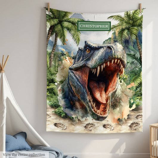 Couverture Polaire Unique Tyrannosaurus Blanket Nom personnalisé pour