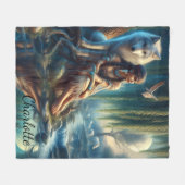 Couverture Polaire Unité d'un Indien autochtone et son loup (Devant (Horizontal))