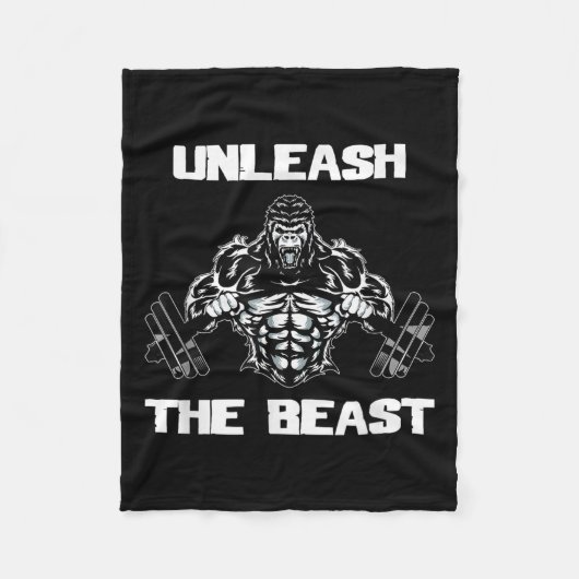 Couverture Polaire Unleahe Gorilla Bodybuilding Motivational Gift (Devant)
