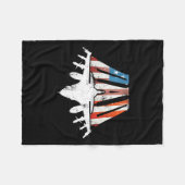 Couverture Polaire US American Flag Air Fighter Jet Fête des pères 4t (Devant (Horizontal))