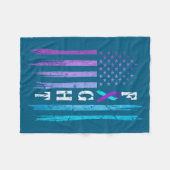 Couverture Polaire Us Flag Suicide Prevention Awareness Fight Wear Pu (Devant (Horizontal))