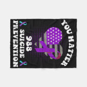 Couverture Polaire Us Flag You 988 Suicide Prevention Awareness Ribbo (Devant (Horizontal))