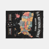 Couverture Polaire Us National Parks Map Preserve Protect Hiking Camp (Devant (Horizontal))