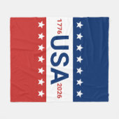 Couverture Polaire USA 1776 2026 250th Anniversary Red White Blue (Devant (Horizontal))