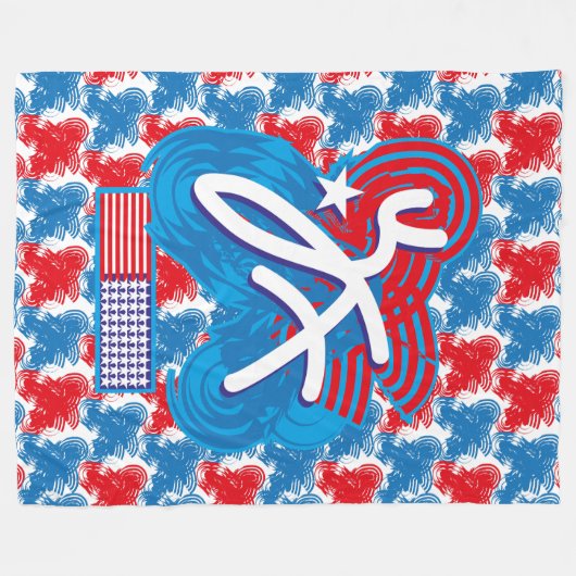 COUVERTURE POLAIRE USA/EEUU FLAG SIMPLIFIED TEXT BY MASANSER PIXELAT (Devant (Horizontal))