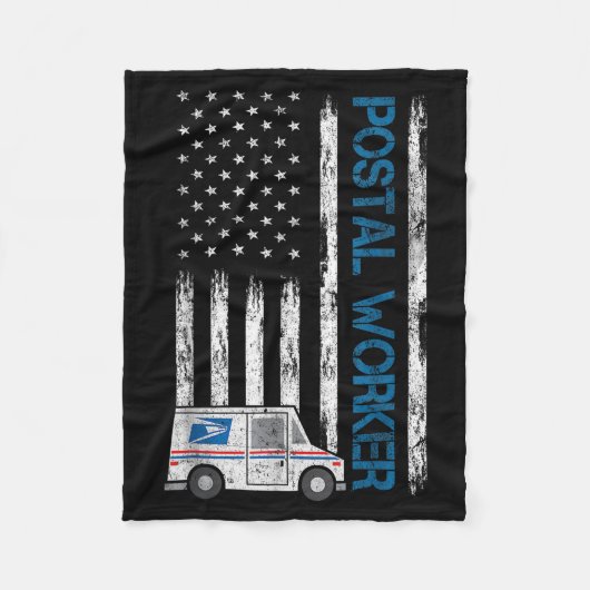 Couverture Polaire Usa Flag Patriotic Stal Worker Mailman Mail Lady N (Devant)
