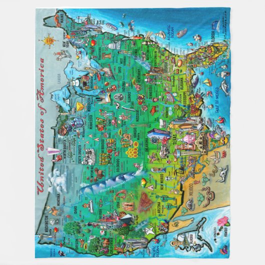 Couverture Polaire USA Fun Map (Devant)