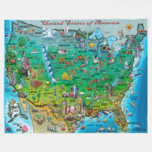Couverture Polaire USA Fun Map (Devant (Horizontal))