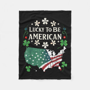 Couverture Polaire Usa Lucky Clover Map - Shamrock American St.