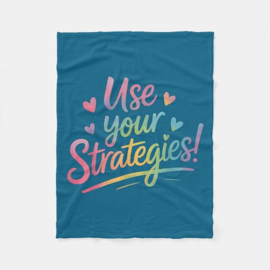 Couverture Polaire Use Your Strategies Test Day Teacher Student Motiv (Devant)