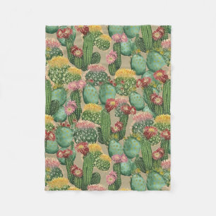 Couverture Polaire Usines de floraison assorties de cactus