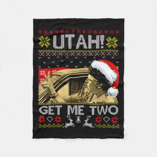 Couverture Polaire Utah me procure deux citation drôle pull de Noël m (Devant)