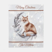 Couverture Polaire Vacances aquarelle foin et neige (Devant)