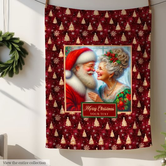 Couverture Polaire Vacances cadeau de Noël Mr & Mrs Claus