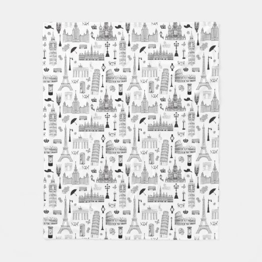 Couverture Polaire Vacances dans le motif de l'Europe (Devant)