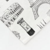 Couverture Polaire Vacances dans le motif de l'Europe (Coin)