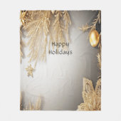 Couverture Polaire Vacances Décoratives Or Unique Blanche Fleece (Devant)