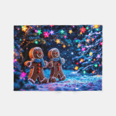 Couverture Polaire Vacances d'hiver pain d'épices art de Noël (Devant (Horizontal))