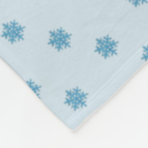 Couverture Polaire Vacances d'hiver sur le flocon de neige bleu perso