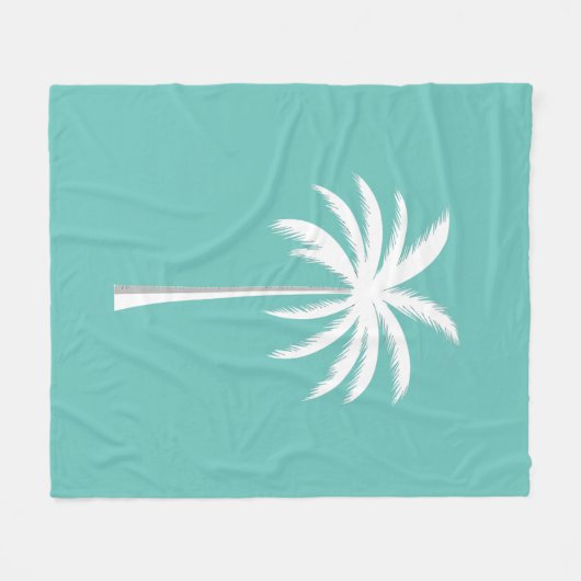 Couverture Polaire Vacances été cool Sunset Beach Palm Tree (Devant (Horizontal))