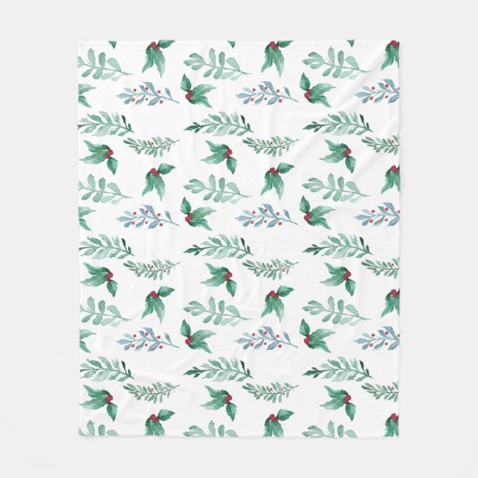 Couverture Polaire Vacances hivernales branches de baies sèches (Devant)