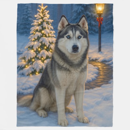Couverture Polaire Vacances Husky Sibérien (Devant)