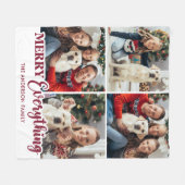 Couverture Polaire Vacances Personnalisées 4 Photo Joyeux Tout (Devant (Horizontal))