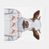 Couverture Polaire Vache à chandail de Noël (Devant (Horizontal))