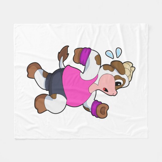 Couverture Polaire Vache à la course (Devant (Horizontal))