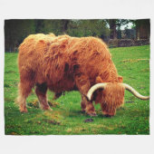 Couverture Polaire Vache à longue corne (Devant (Horizontal))