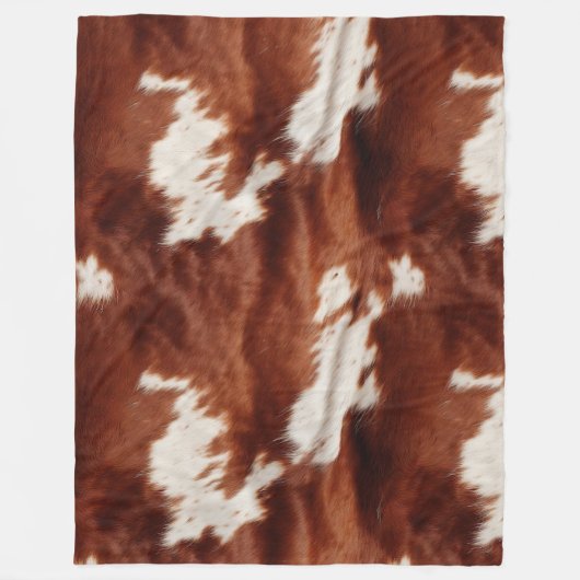 Couverture Polaire Vache blanche Brown (Devant)
