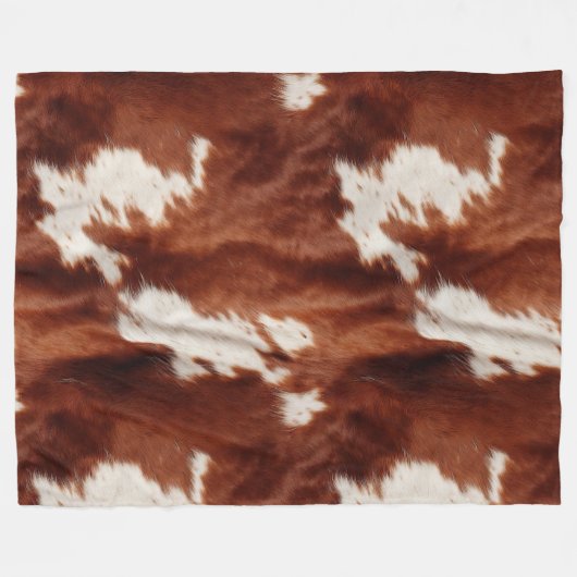 Couverture Polaire Vache blanche Brown (Devant (Horizontal))