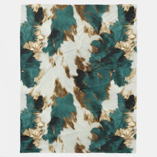 Couverture Polaire Vache blanche de l'Ouest Emerald Gold (Devant)