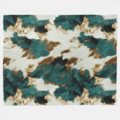 Couverture Polaire Vache blanche de l'Ouest Emerald Gold (Devant (Horizontal))