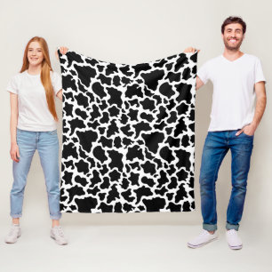 Couverture Polaire Vache blanche et noire