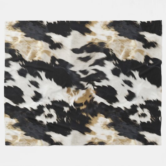 Couverture Polaire Vache blanche noire (Devant (Horizontal))