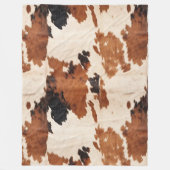 Couverture Polaire Vache blanche noire Brown occidentale (Devant)