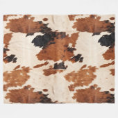 Couverture Polaire Vache blanche noire Brown occidentale (Devant (Horizontal))