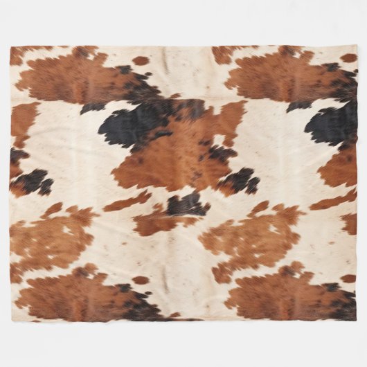 Couverture Polaire Vache blanche noire Brown occidentale (Devant (Horizontal))