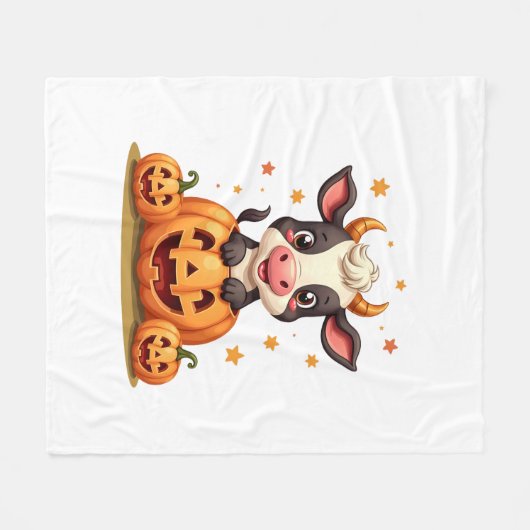 Couverture Polaire Vache citrouille Patch (Devant (Horizontal))