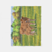 Couverture Polaire Vache d'Aubrac et veau mignon dans le pâturage de (Devant)