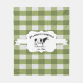 Couverture Polaire Vache de la ferme de Buffalo vert Blanche (Devant)