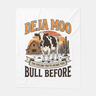 Couverture Polaire Vache drôle Deja Moo Création de chemise western v